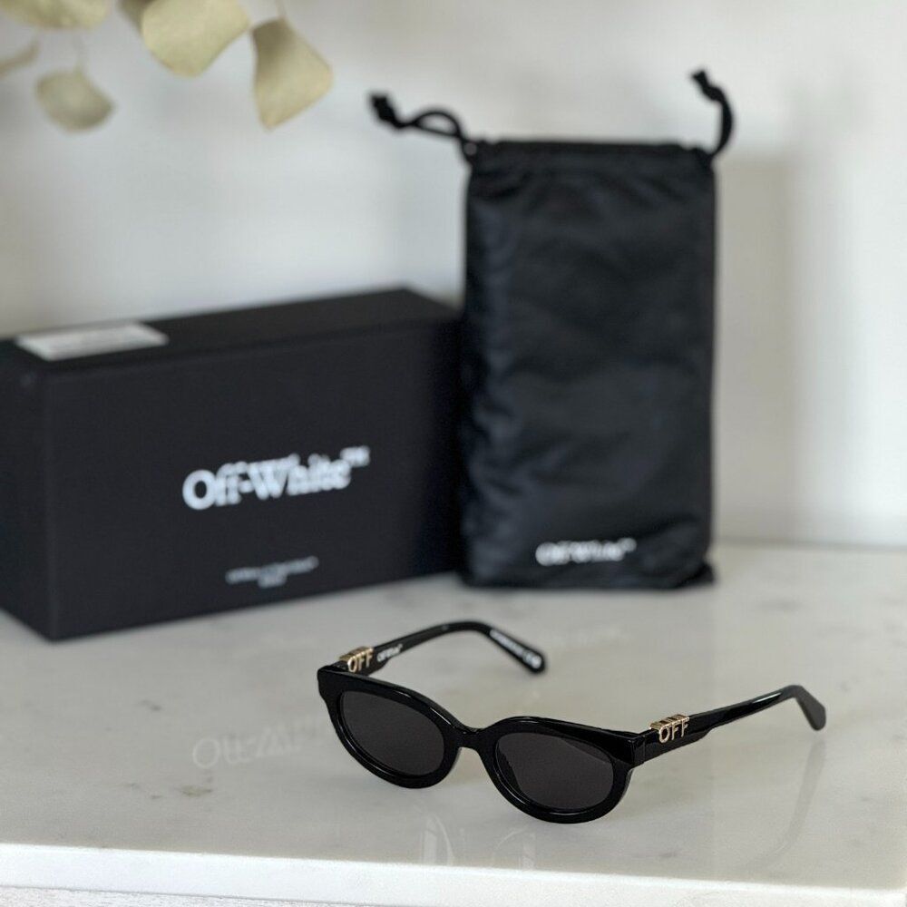 Off-White SPARKS Men Sunglasses Black Grey Cat Eye OERI13D SPARKS 1007